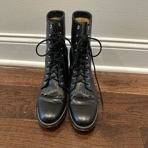 Justin black leather boots